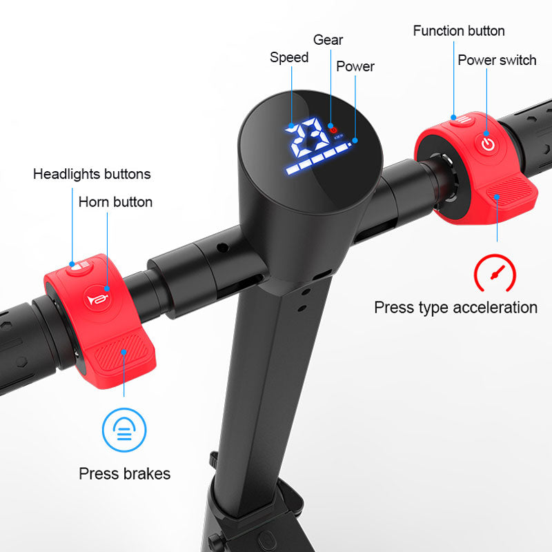LCD Display of Teewing-X6-backpack-electric-kick-scooter