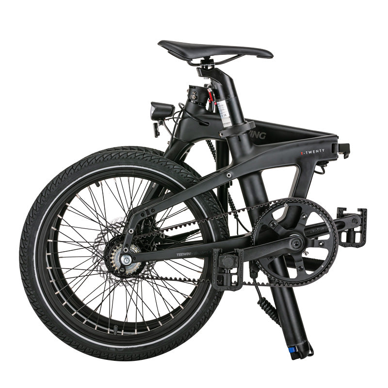 Teewing T20 Carbon Fiber Electric Folding Bike black Folded