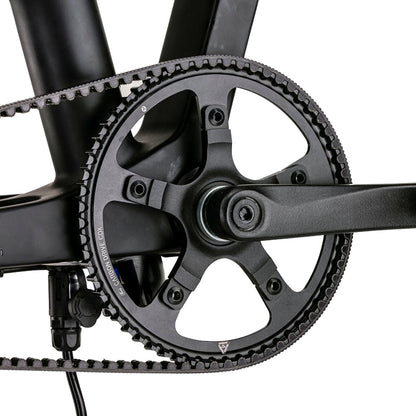 Carbon Belt of TEEWING T20 Carbon Fiber Electric Folding Bike black