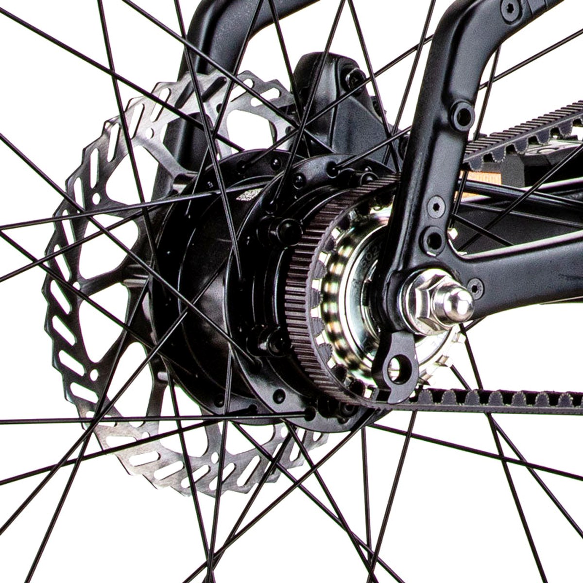 Rear Hub Motor of TEEWING T20 Carbon Fiber Electric Folding Bike black